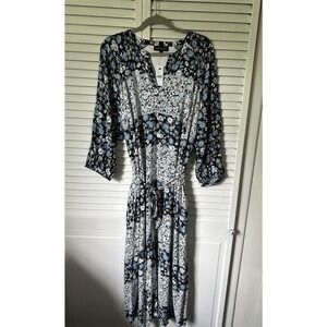 Lane Bryant Belted Floral Daisy Patchwork Maxi Dress NWT Size 22